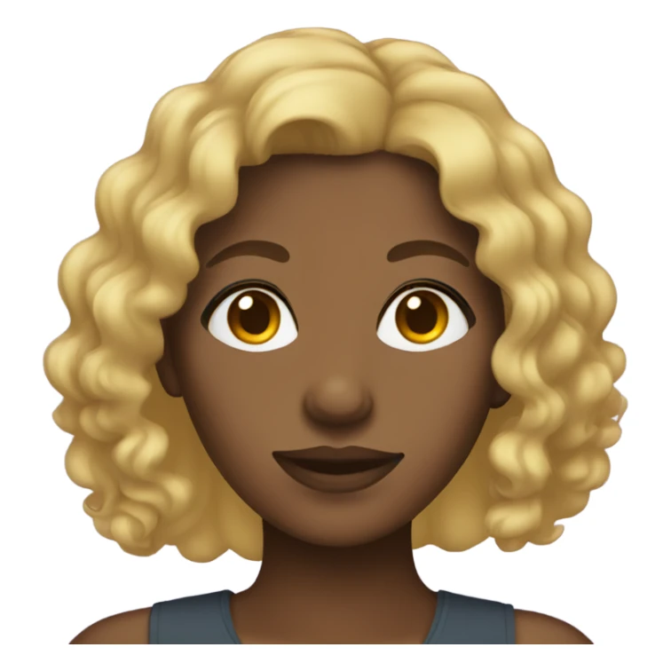 Medium dark skin woman with blonde curly hair sticker