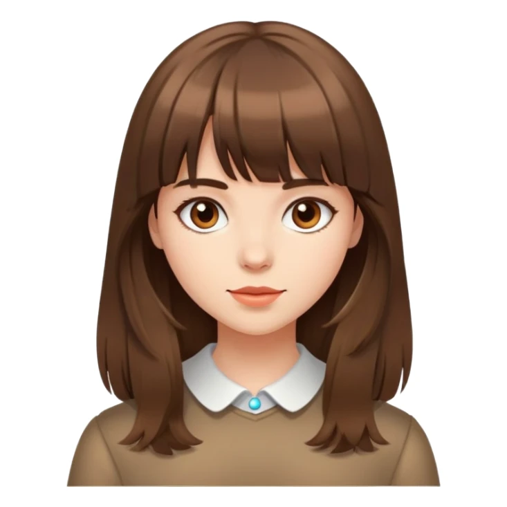 A girl with medium-long hair and bangs sticker