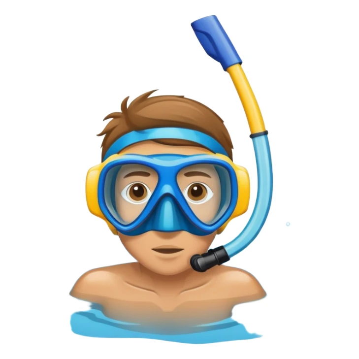 person snorkeling with mask and snorkel in blue water sticker