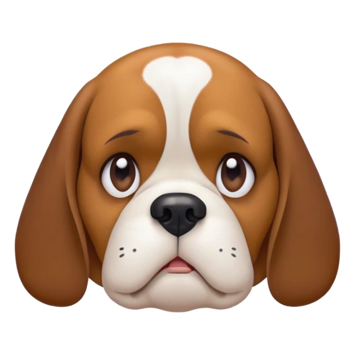 Cinematic Meme-Worthy Grumpy Beagle Portrait Emoji, Head held high but eyes filled with dramatic disappointment, showcasing a smooth tri-color coat of white, brown, and black, deeply furrowed brow forming an unmistakable scowl, floppy ears slightly angled back in disapproval, piercing hazel eyes glaring with pure exasperation, Simplified yet hilariously over-exaggerated features, highly detailed, glowing with an aura of supreme annoyance, high shine, exhausted yet judgmental, stylized with an almost regal pettiness, bright but brooding, soft glowing outline, capturing the essence of a companion that has seen it all and is thoroughly unimpressed, so meme-worthy it feels like it could instantly become the next viral sensation of grumpiness! sticker