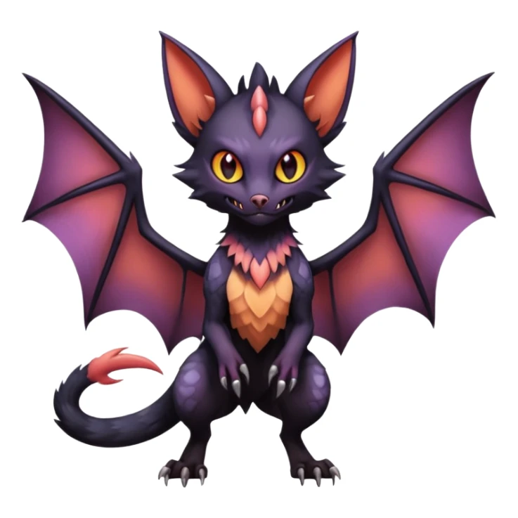 Noivern-Noibat-Torracat-Lykoi-fusion sticker