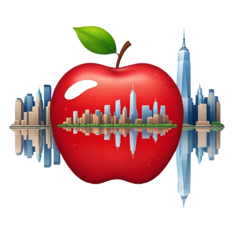 Una manzana con el skyline de Nueva York sticker