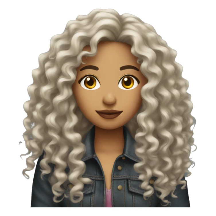 Latina photographer long curly hair sticker