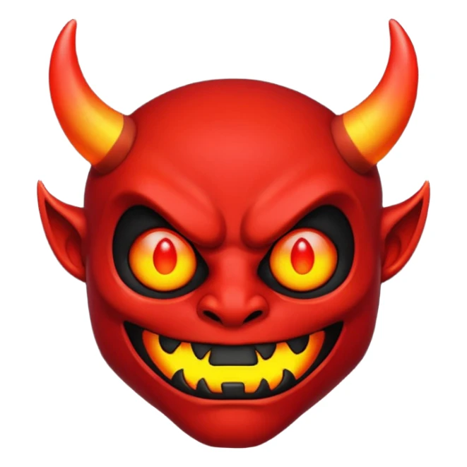 A red demon that is LED and black and is glowing sticker
