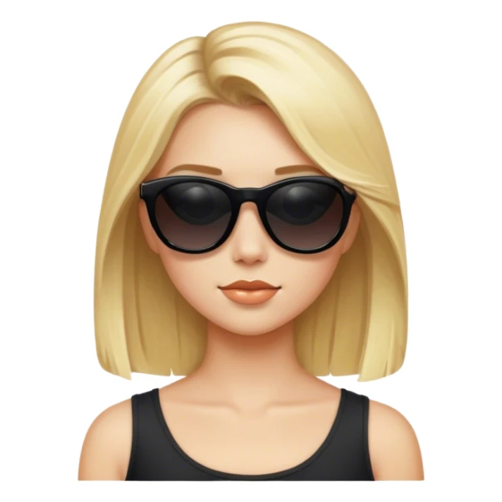 Blonde girl with medium length hair and black sunglasses  sticker
