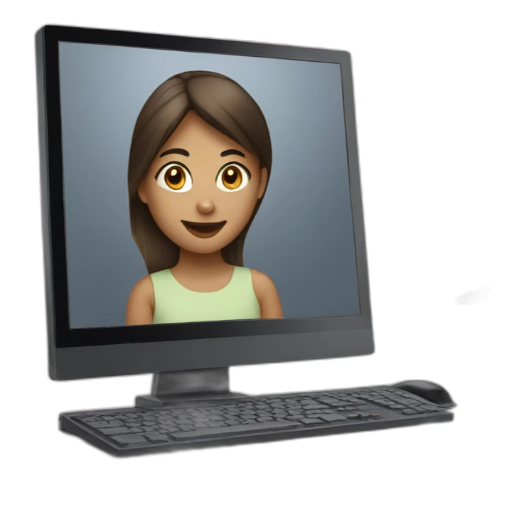 girl on the computer monitor sticker