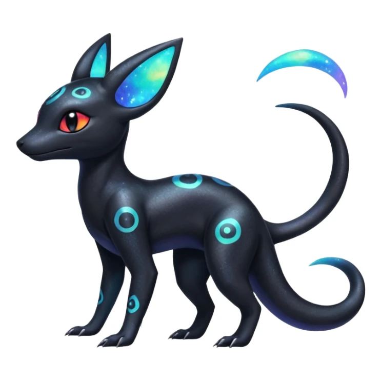 Nebulae Salandit-Umbreon-Fakémon-hybrid-creature (full body)  sticker