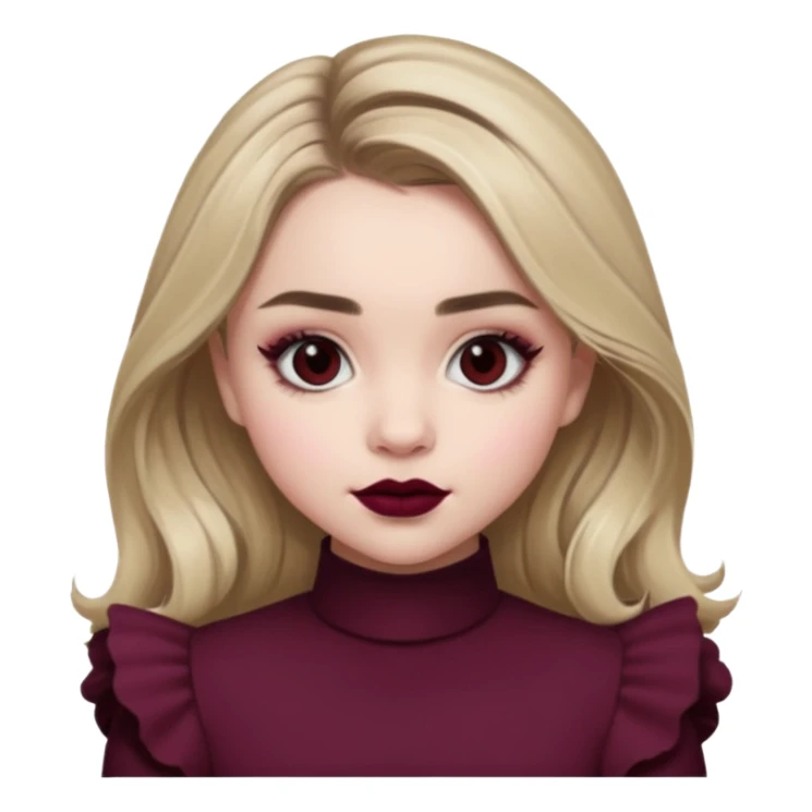 Sabrina carpenter grey eyes wearing burgundy lipstick  sticker