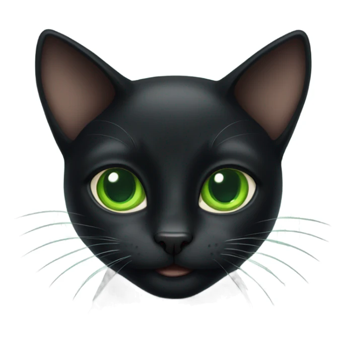black cat with big green eyes sticker