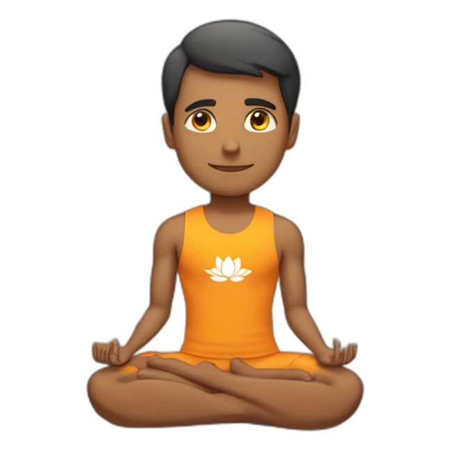  Indian male Athlete with abs doing meditation in lotus position  sticker