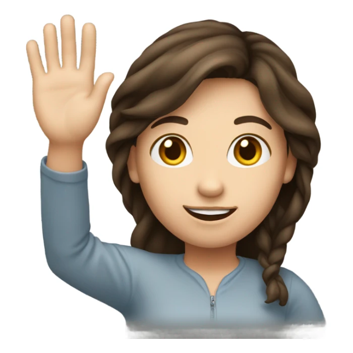 Brunette white girl waving sticker
