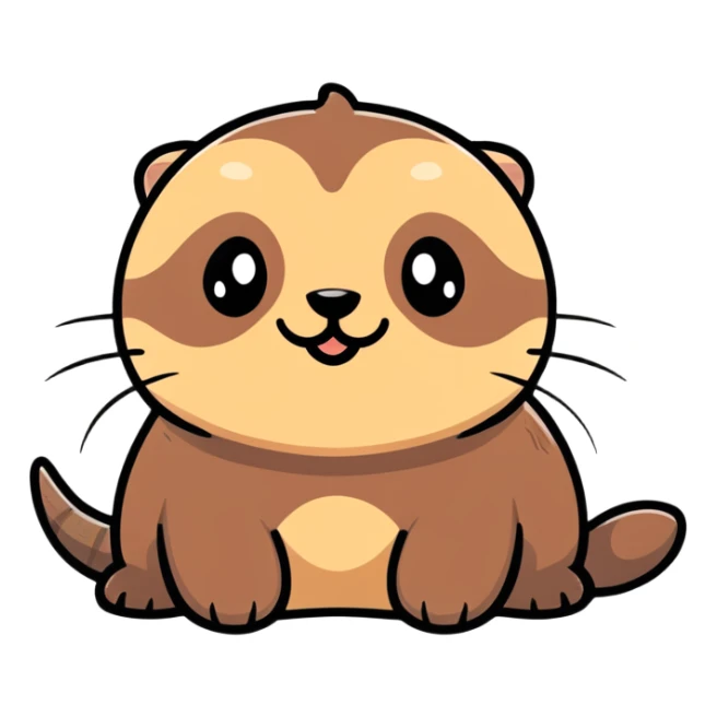 really cute smiling joyful otter face in three-quarter profile view with simple thorny stem wrapped horizontally around its forehead like Jesus Christ's Crown of thorns, no crown shape on top, just thin spiky branches circling the forehead sticker