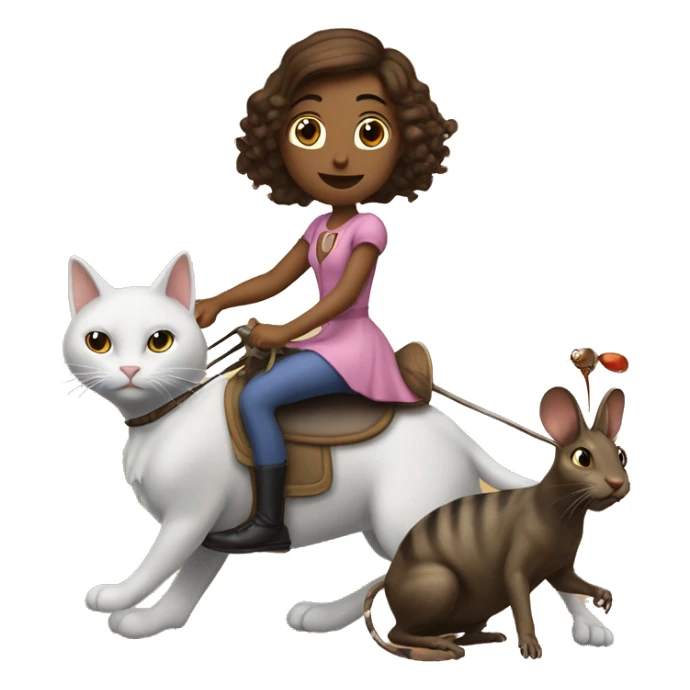 Princess riding a dog riding a cat riding a mouse riding a cockroach ￼ sticker