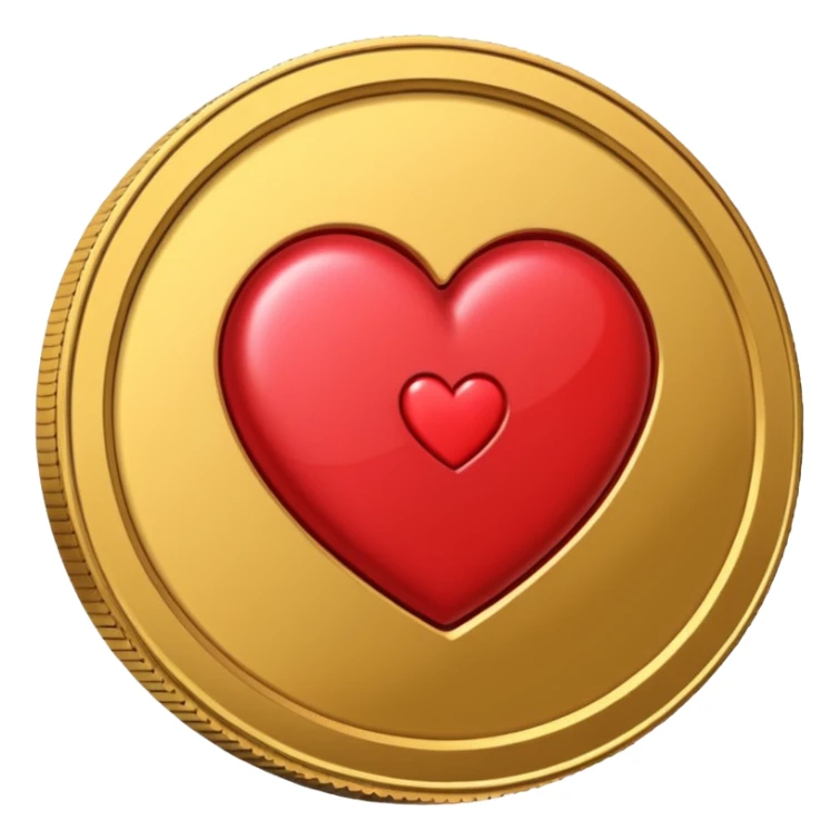vilet coin with heart sticker