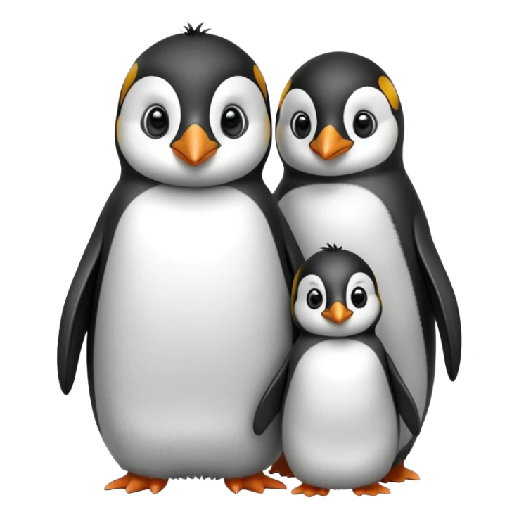 Parent and baby penguin together sticker