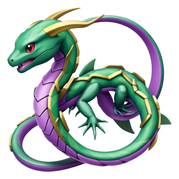 Pokemon legendary purple and cian crystal rayquaza sticker