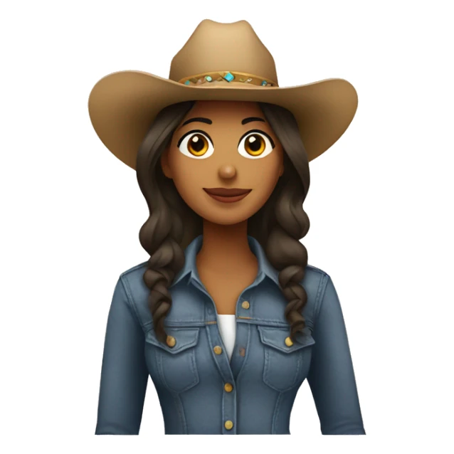 latina with a cowgirl hat sticker