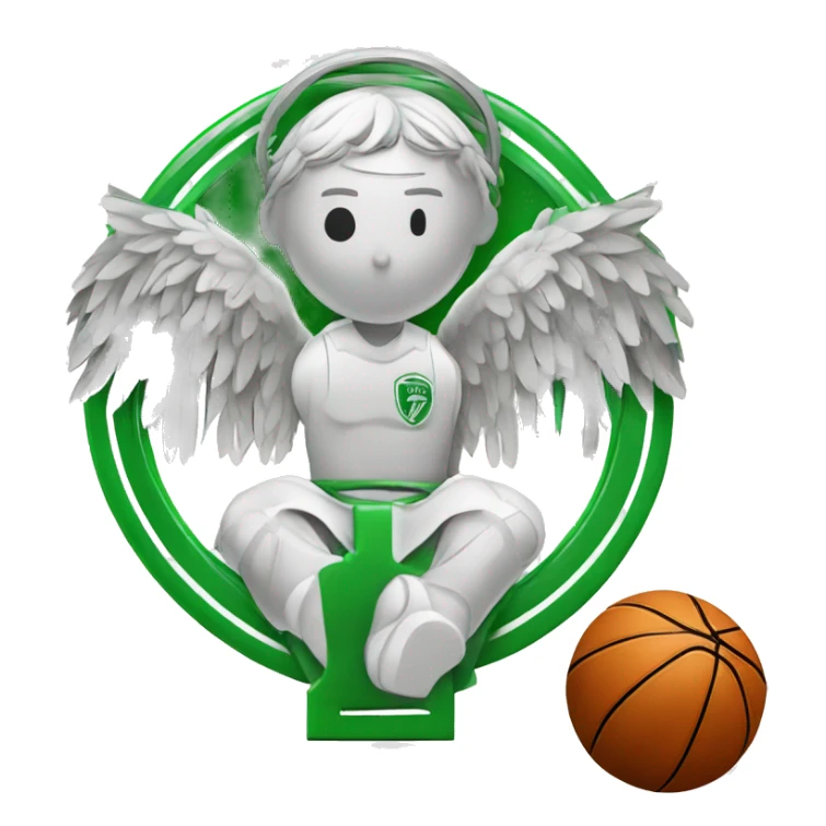 Basketball Club Prievidza logo with angel with cross and ball sticker