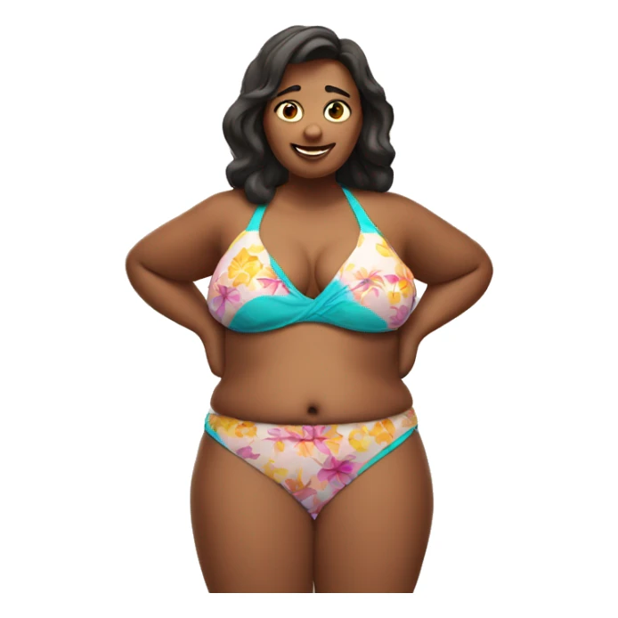 an obese woman in a bikini sticker