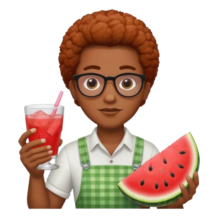 black person holding watermelon and chicken and koolaid sticker
