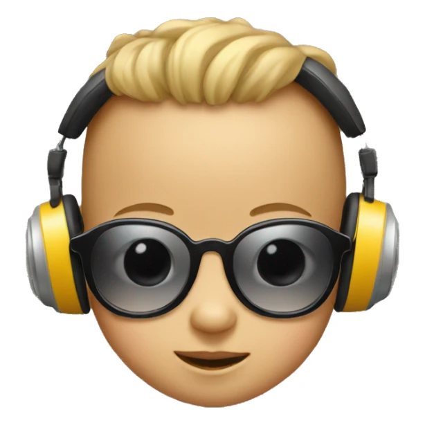 Baby wearing sunglasses and headphones  sticker