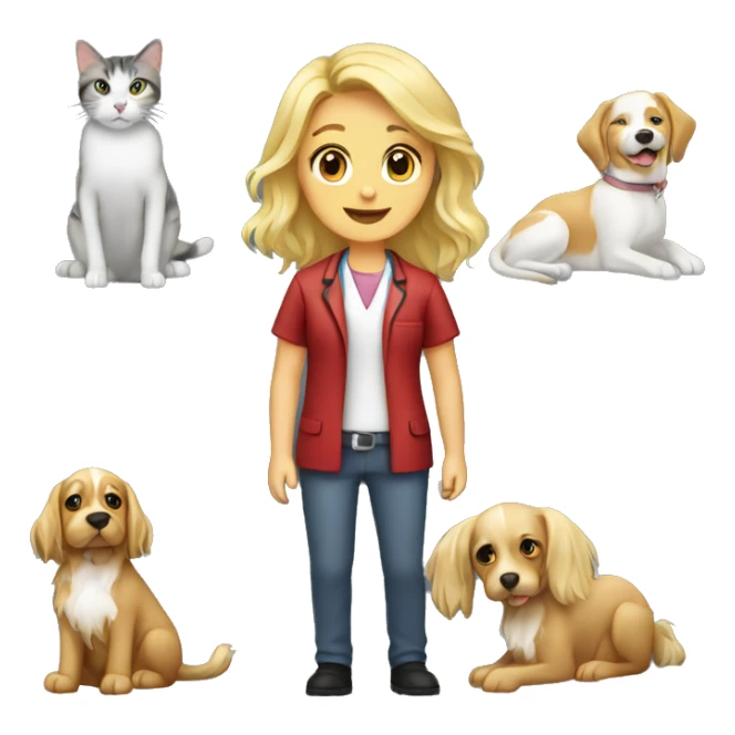 Blonde veterinary long hair with cat and dog sticker
