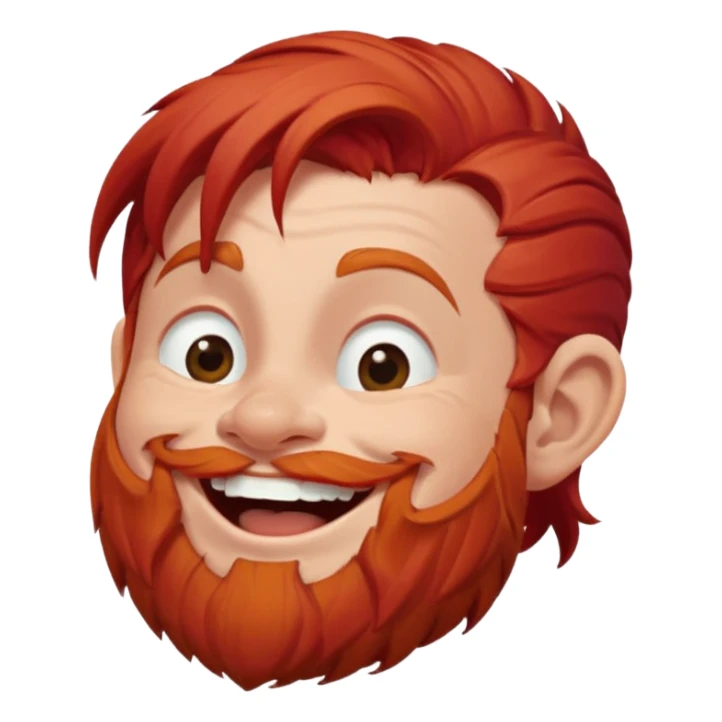 Ein zwerg mit roten Haaren der lacht, von der Seite  sticker