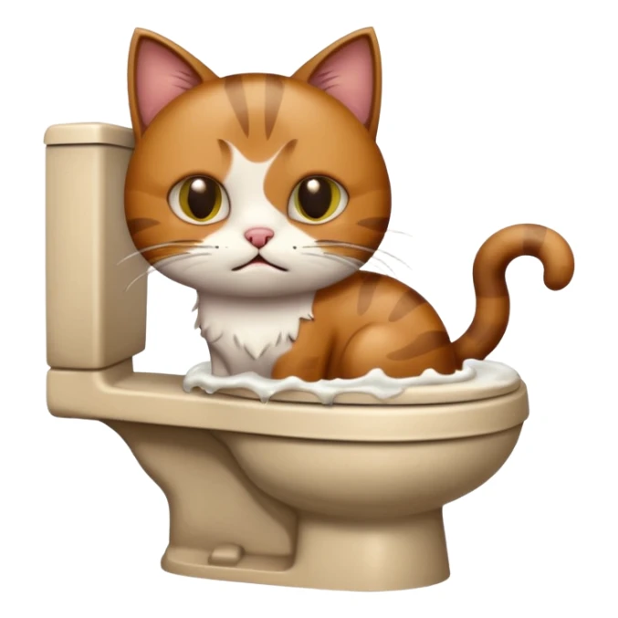Poop cat in the toilet sticker
