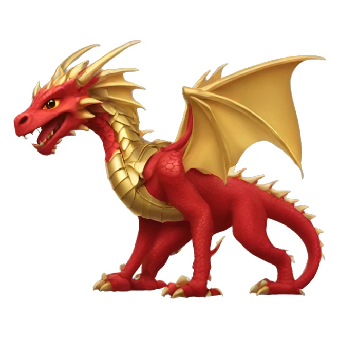red dragon wearing golden armor sticker