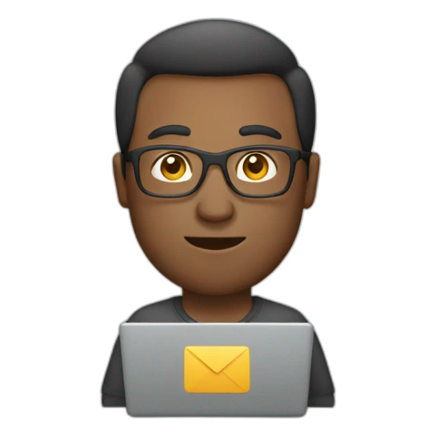 Man with laptop sticker