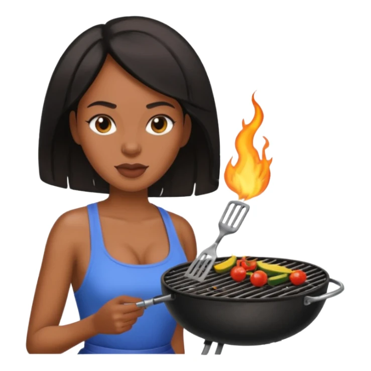 Low cut hair black women grilling  sticker