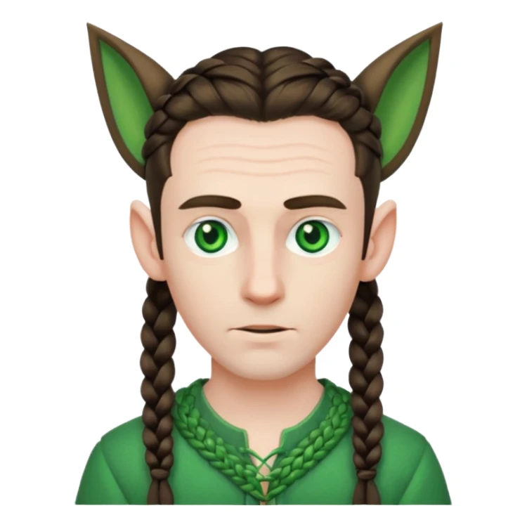 elves with braided hair man sticker