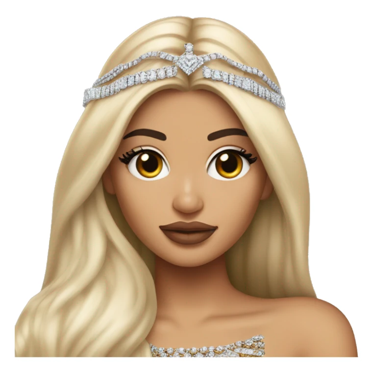 Kylie Jenner Princess with jewellery brown hair sticker