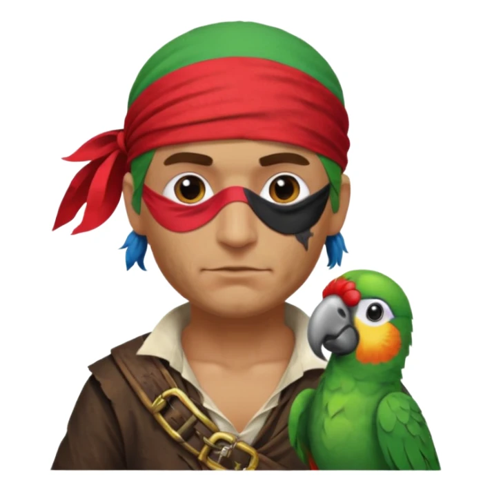 pirate and parrot sticker