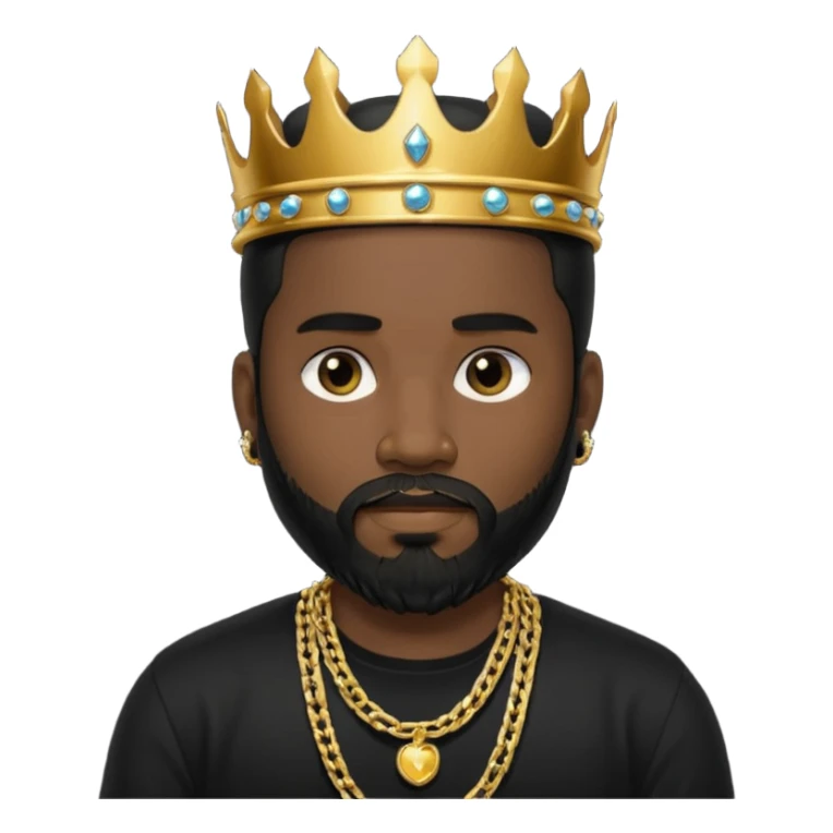 charly flow cabello negro camisa negra barba candena de oro rey  sticker