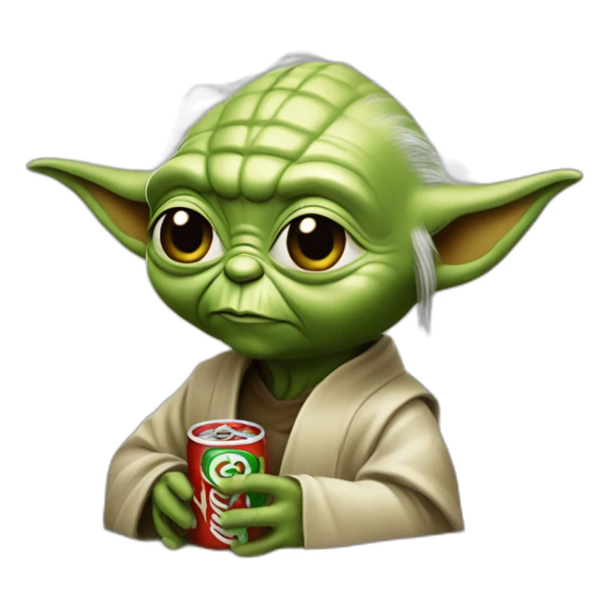 Yoda qui boit un coca en jouant à la play sticker