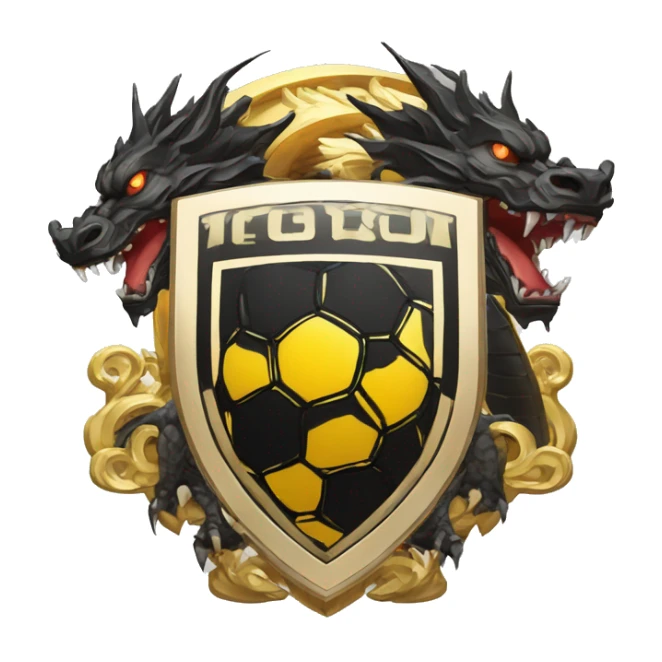 blason de football "Yakuza" avec un dragon noir sticker