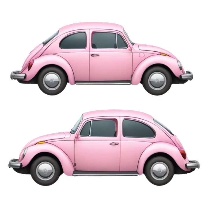 baby pink volkswagen beetle car sticker