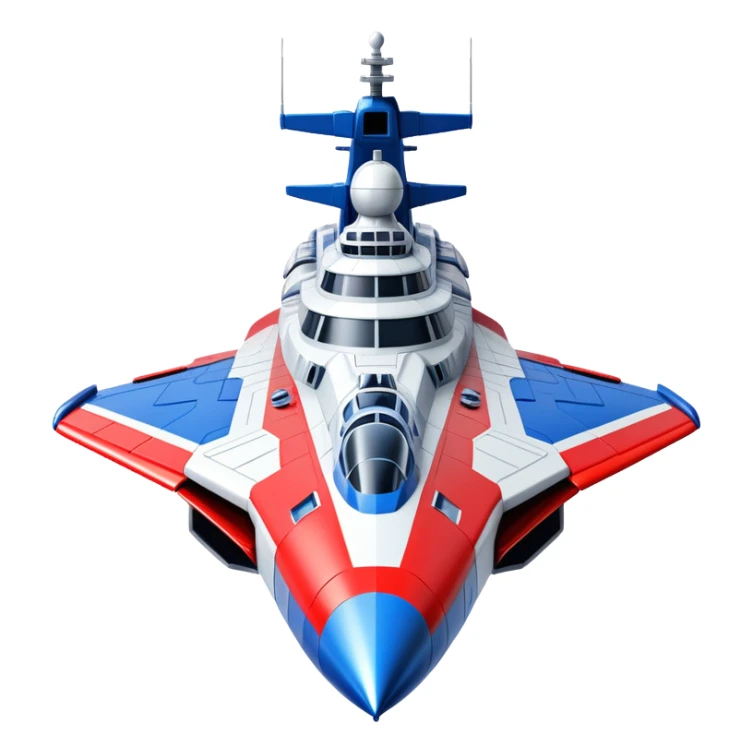 Enormous Russian battle cruiser spaceship with red white and blue markings sticker