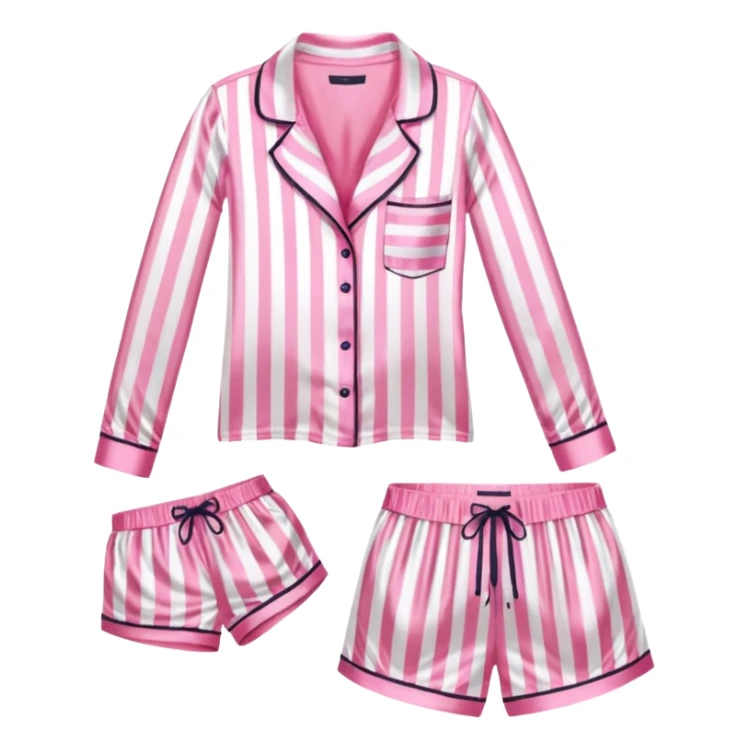 Striped pink and white silk Victoria’s Secret pajama set sticker