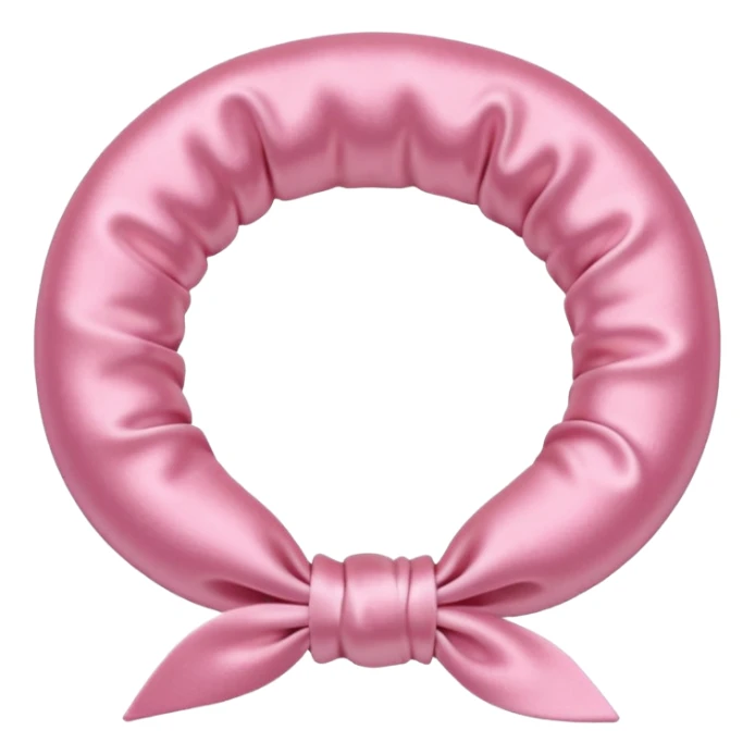 pastel pink satin hair tie shiny texture sticker