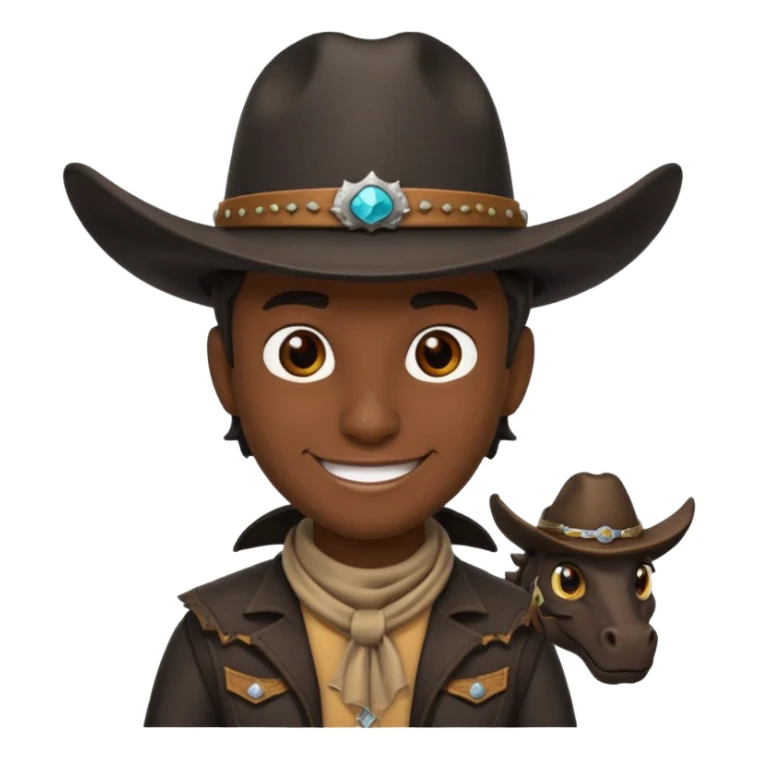 i want a black dragon with cowboy hat and smirk smile sticker