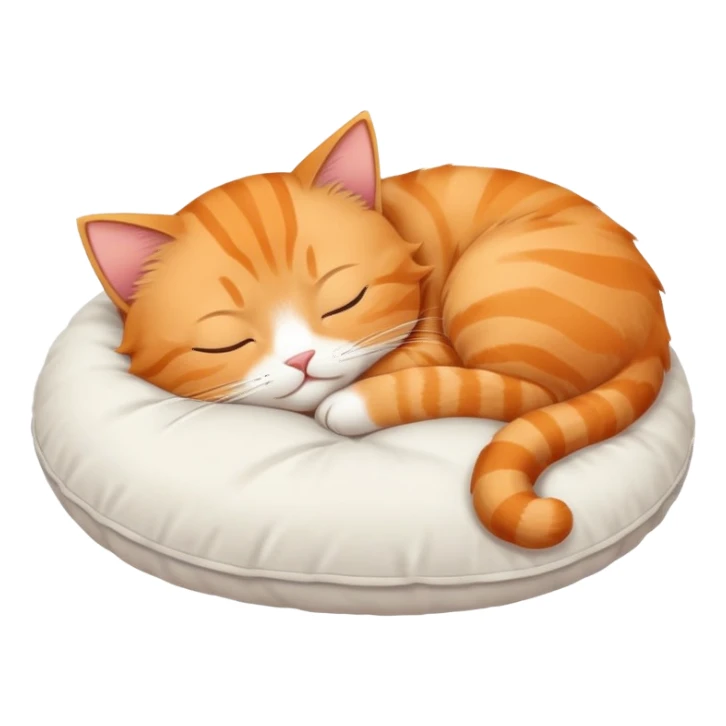 Anime style cat sleeping cute on pillow sticker