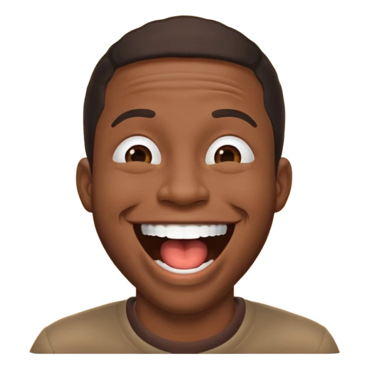 joy emoji laughing covering mouth black man sticker
