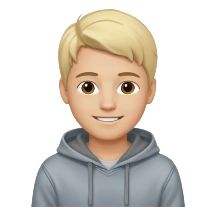 Kjekk gutt (lys i huden) som har pynta seg. Har på seg Jeans og grå hette genser og håret skal være  midtskill og fargen på håret er blondt. Litt øyevipper men ikke mye og litt mørke brun. Skal se HOT Å SEXY UT smile mer!!! sticker