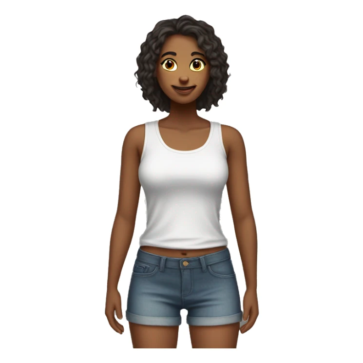 Es una chica que tiene un shorts  sticker