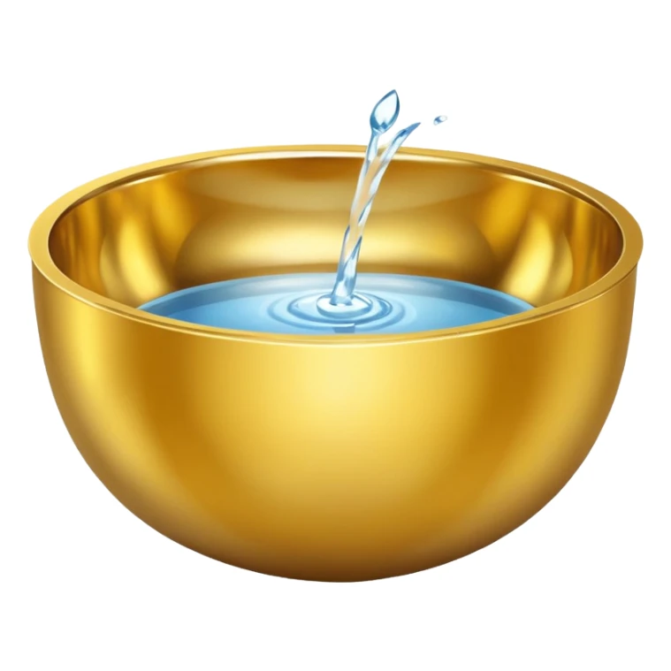 shiny gold bowl top view filled with water sticker