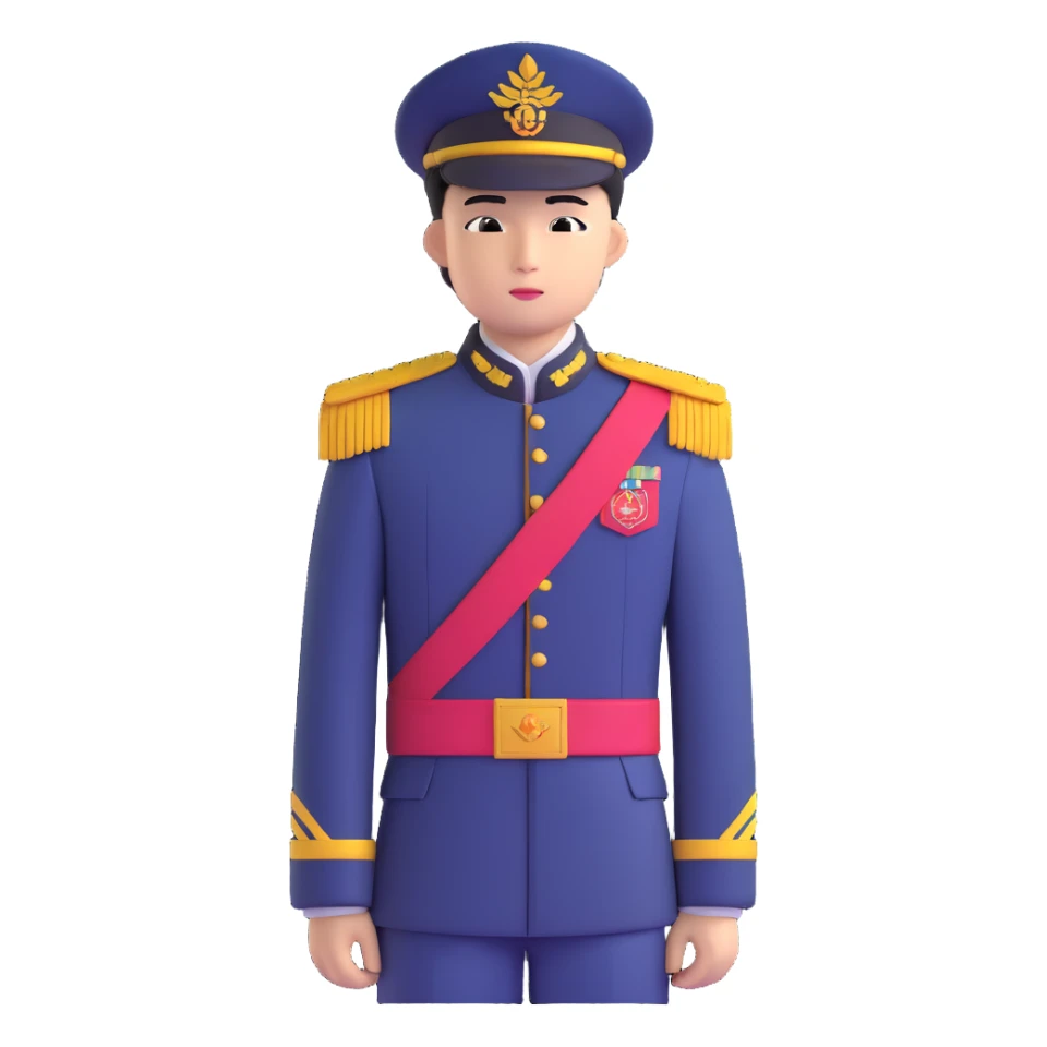 Military academy student with fantasy asian inspired uniform sticker