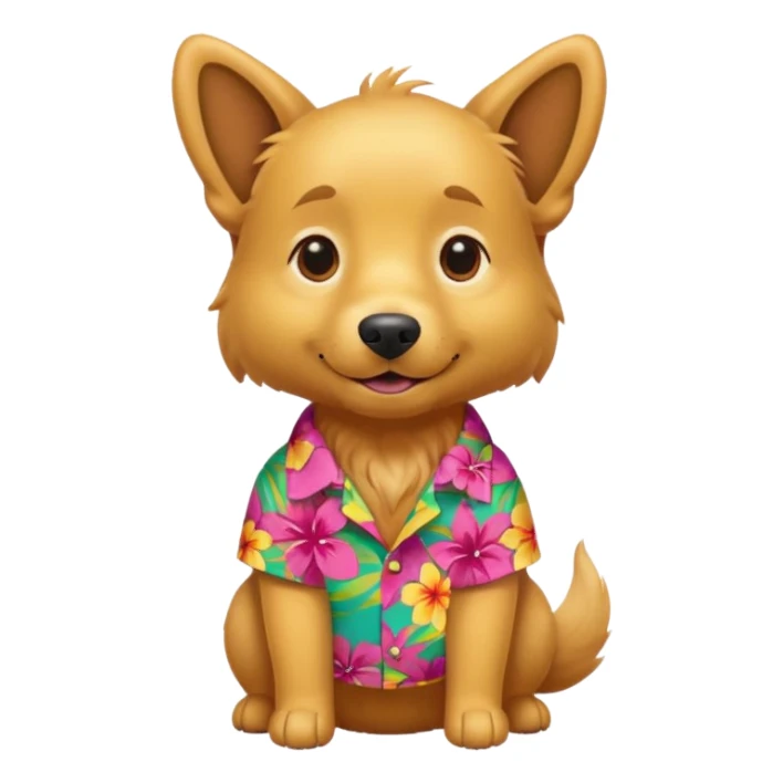 Goldern Dog – wearing colorful aloha shirt sticker