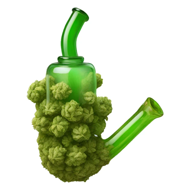 Small glass cannabis pipe with carb sticker